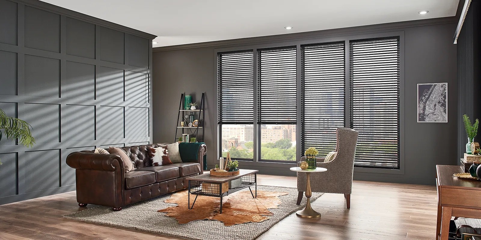 Vinyl blinds | Floor to Ceiling Sycamore