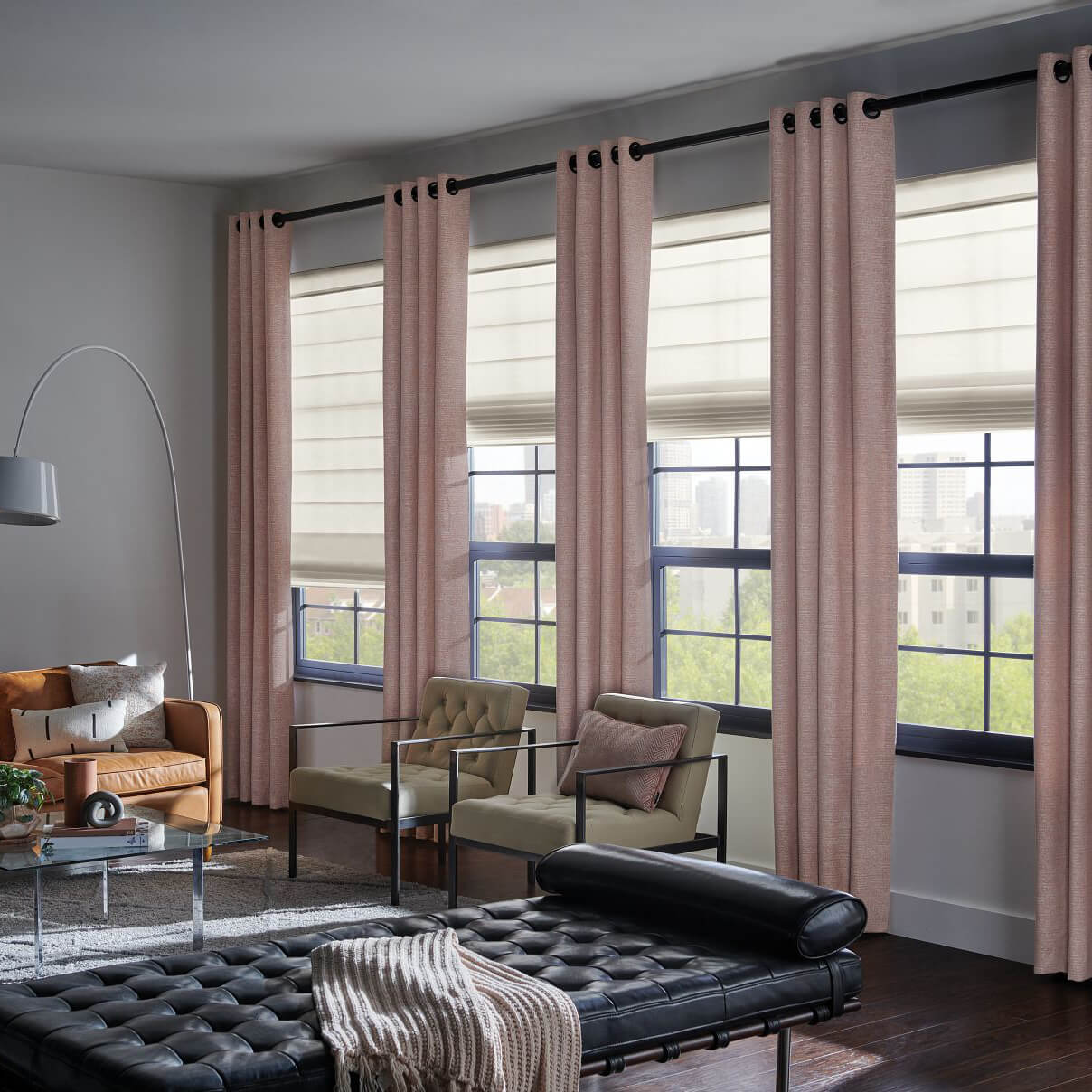 Window treatments classic roman shade | Floor to Ceiling Sycamore