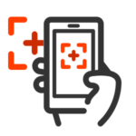 icon of mobile phone showing an app