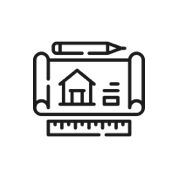 Icon representing making plans for your kitchen or bathroom remodel