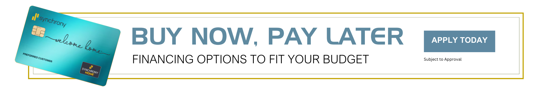 Synchrony Buy Now Pay Later finance banner ad